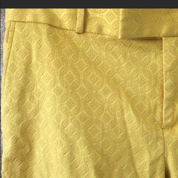 NWOT Banana Republic Yellow/Gold BEAUTIFUL MEDALLION PATTERN Crop Pant SZ 4 - Picture 4 of 8